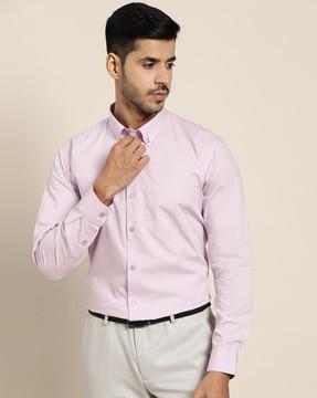 men slim fit shirt with patch pocket