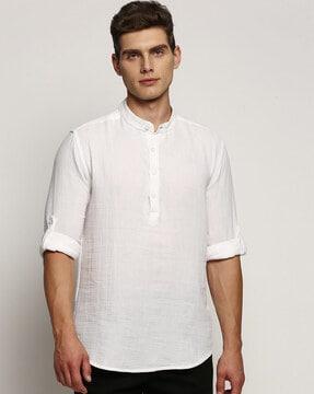 men slim fit short kurta