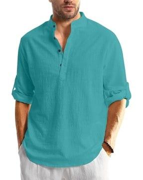 men slim fit short kurta