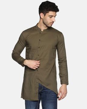 men slim fit short kurta