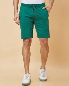 men slim fit shorts with drawstring waist