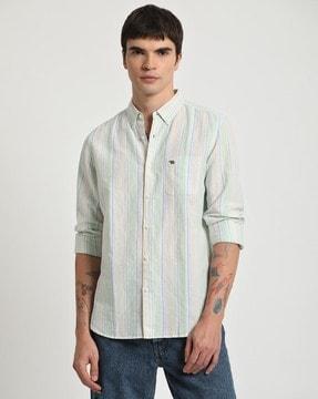 men slim fit striped shirt