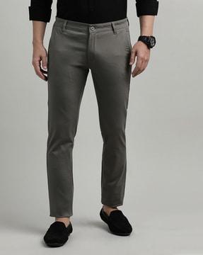 men slim fit trousers with insert pockets