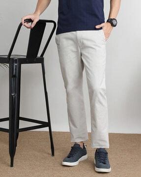 men slim fit trousers with insert pockets