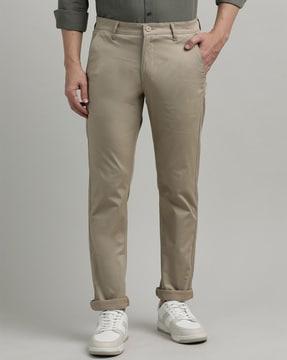 men slim fit trousers with insert pockets