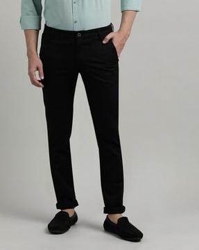 men slim fit trousers with insert pockets