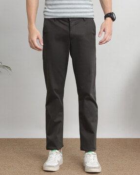 men slim fit trousers with insert pockets