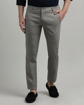 men slim fit trousers with insert pockets