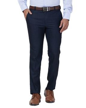 men slim fit trousers with slip pockets