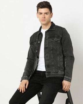 men slim fit trucker jacket