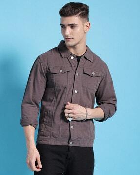 men slim fit trucker jacket