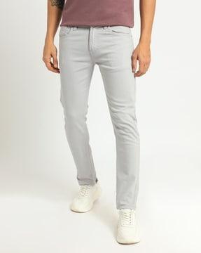 men slim jeans with fixed waist