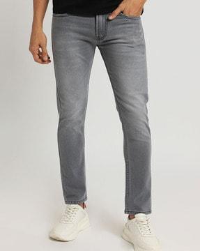 men slim jeans with fixed waist