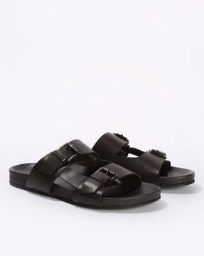 men slip-on double-strap sandals