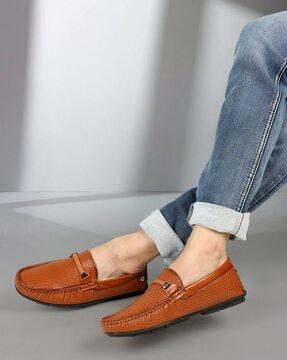 men slip-on loafers with metal accent