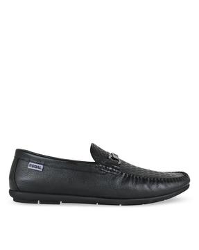 men slip-on loafers with metal accent