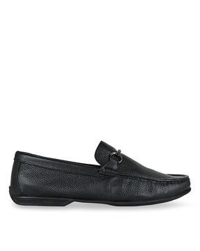 men slip-on loafers with metal accent