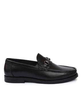 men slip-on loafers with metal accent