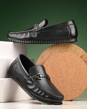 men slip-on loafers with metal accent