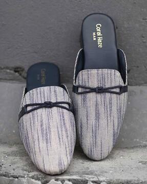 men slip-on mules with flat heels