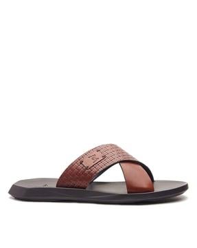 men slip-on round-toe sandals