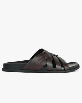 men slip-on round-toe sandals
