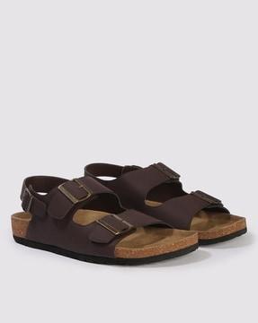 men slip-on sandals with buckle closure