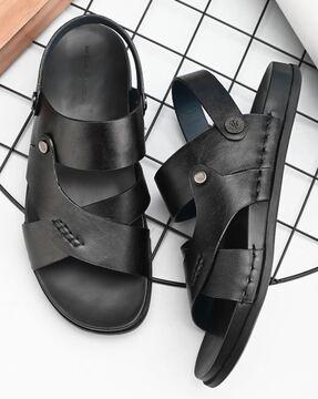 men slip-on sandals with velcro fastening