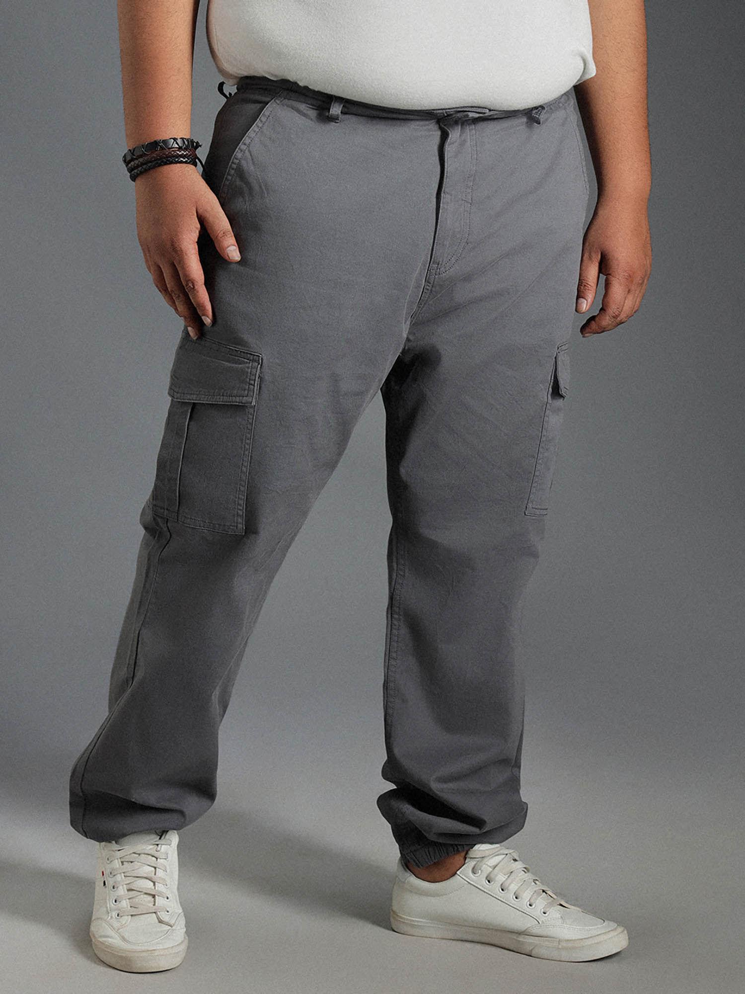 men smart casual summer cotton straight fit mid-rise joggers