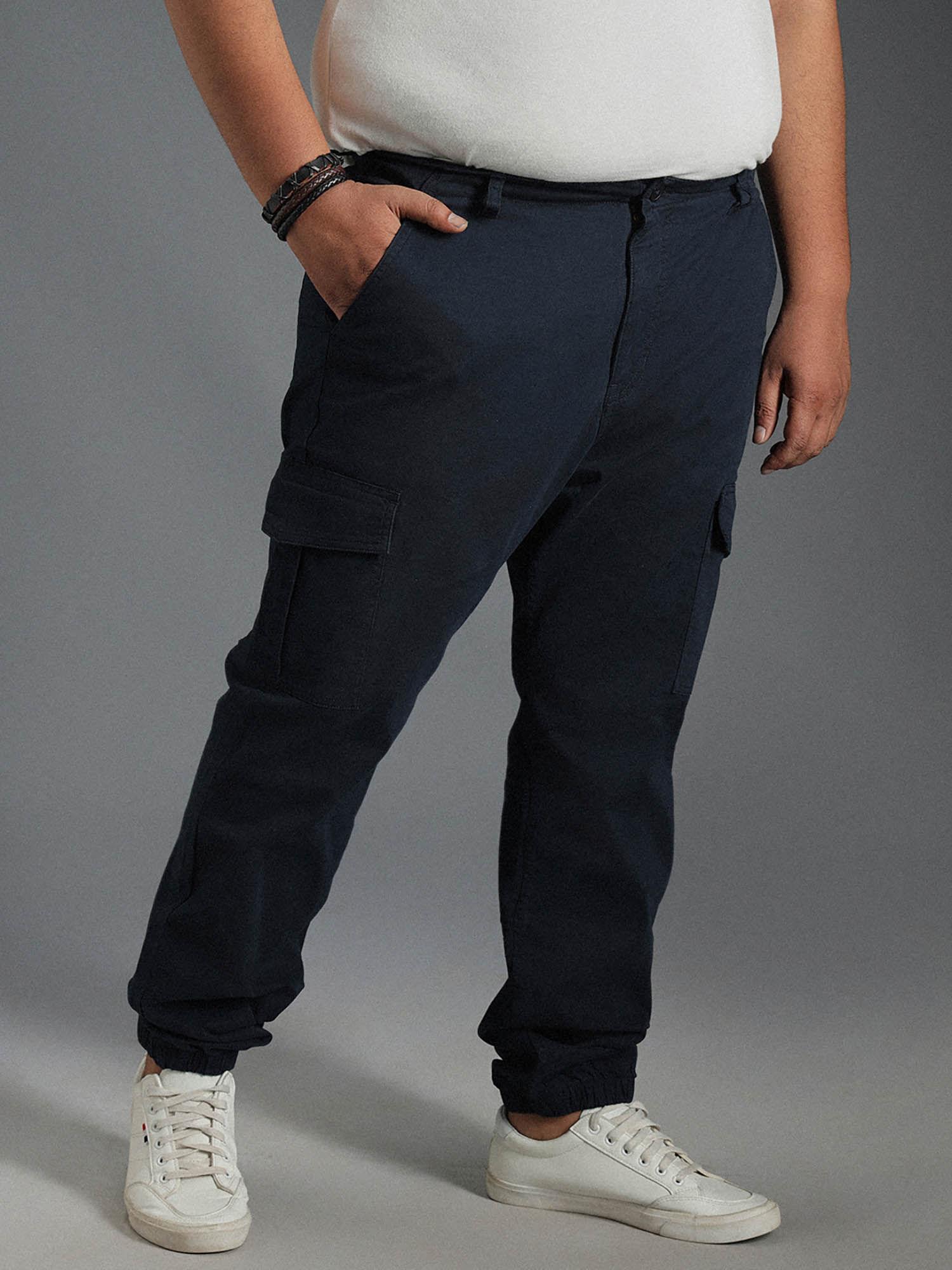 men smart casual summer cotton straight fit mid-rise joggers