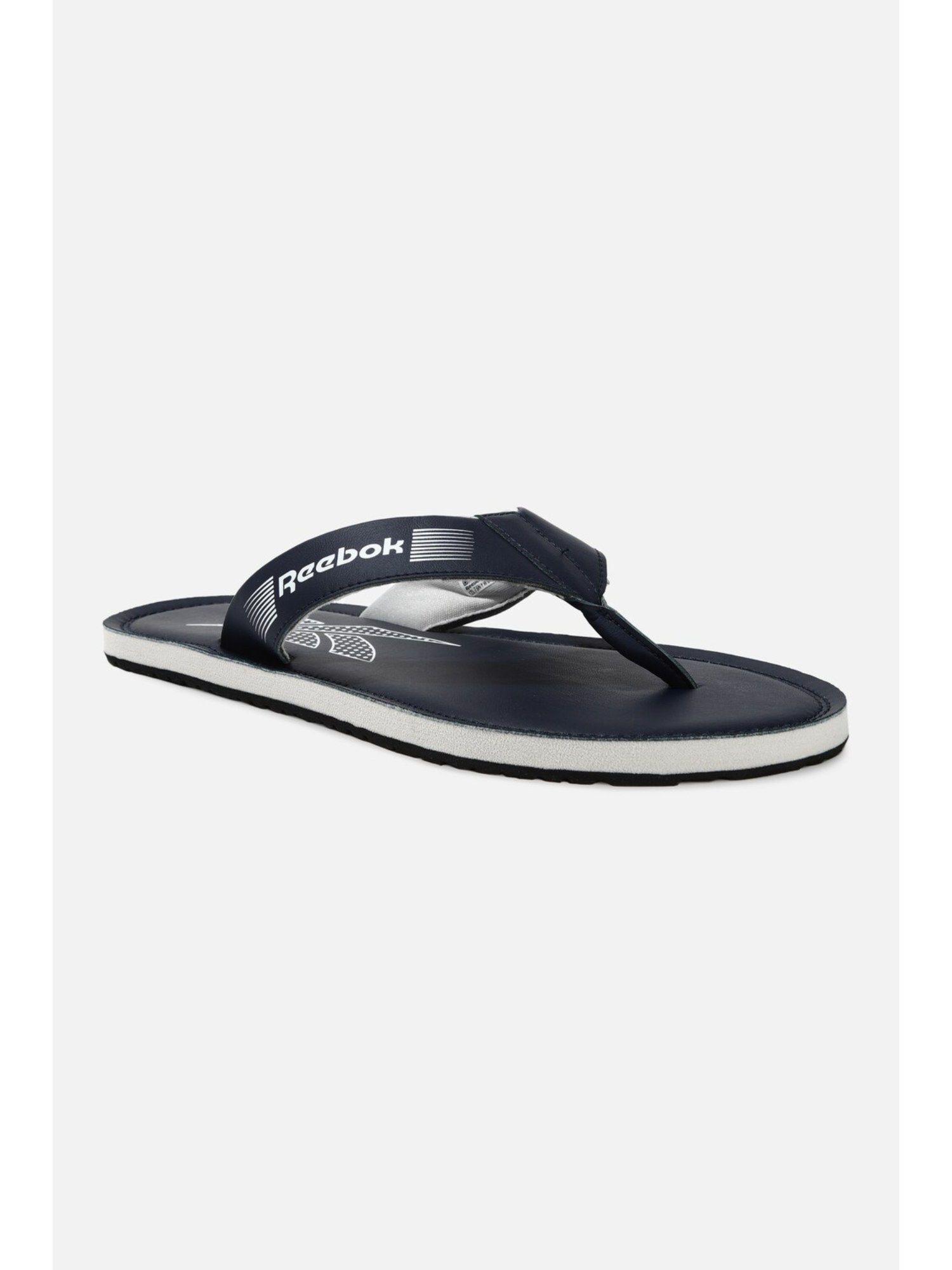 men soleced flipflops navy blue