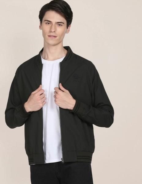 men solid bomber jacket