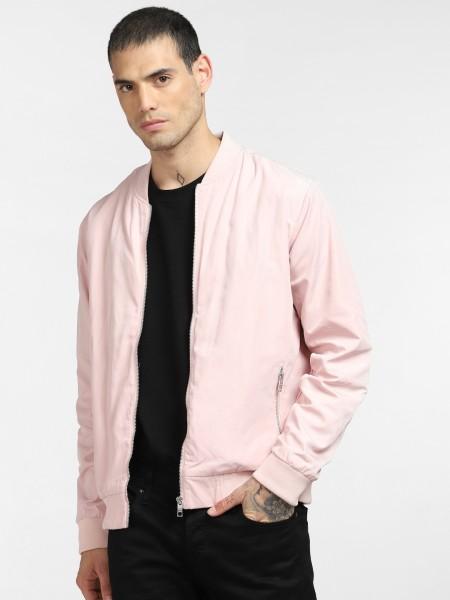 men solid bomber jacket