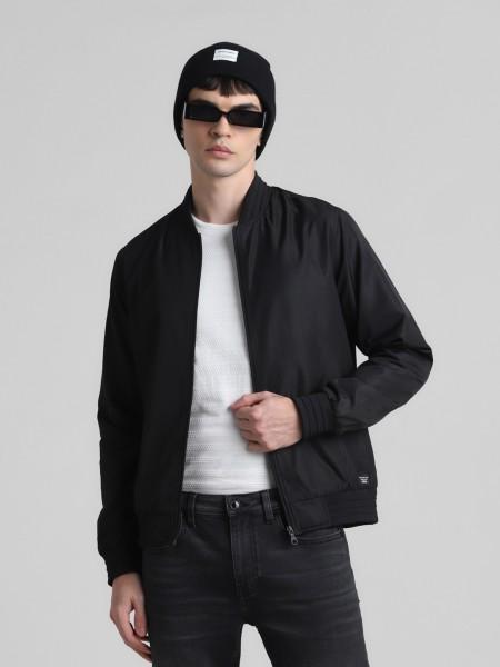 men solid bomber jacket