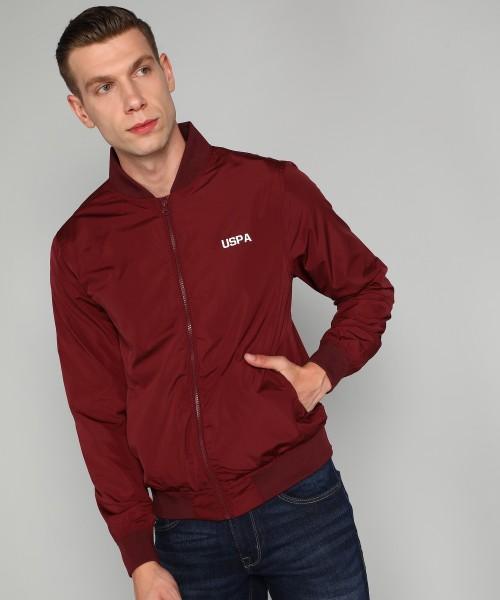 men solid bomber jacket