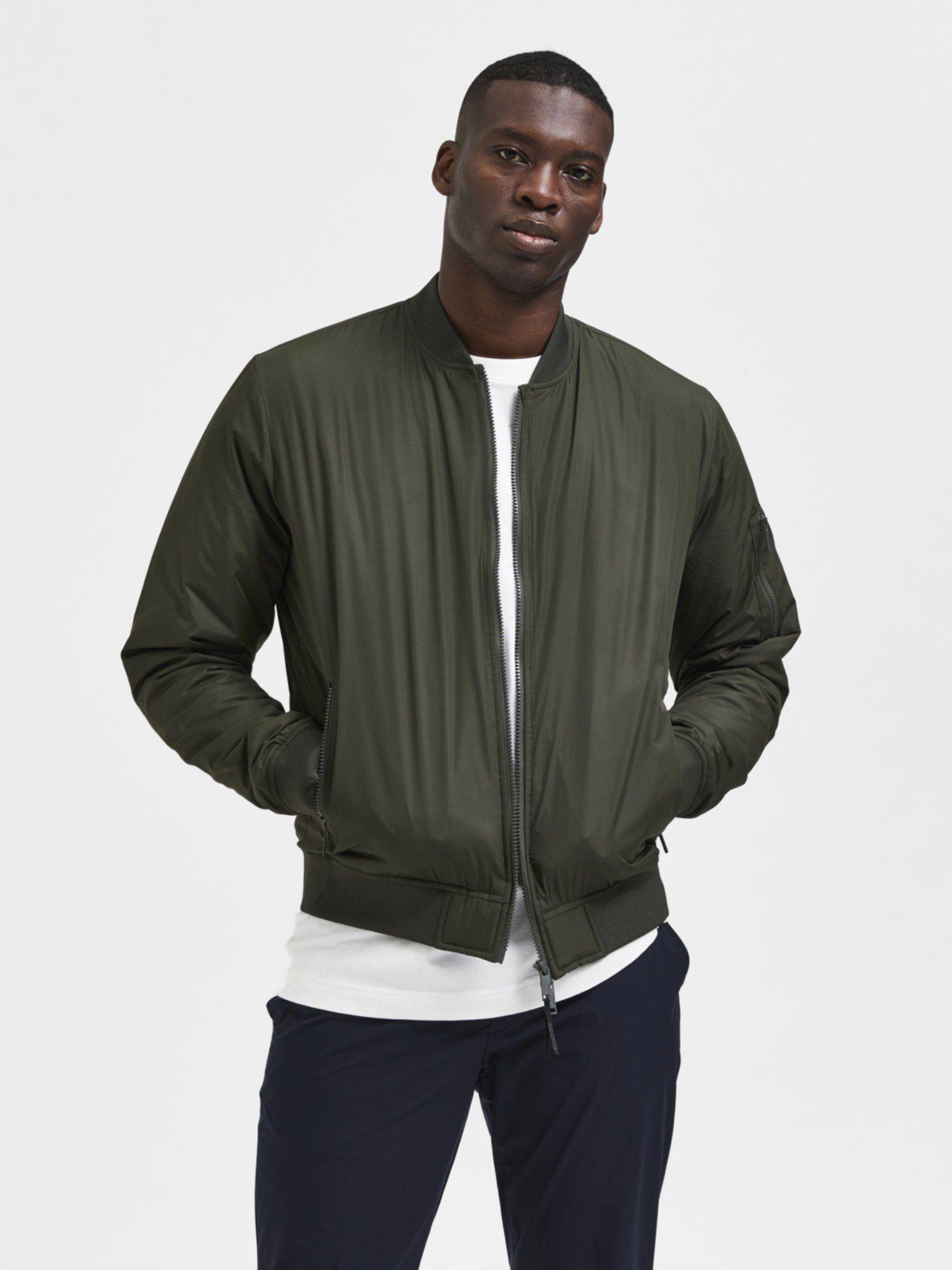 men solid casual green jacket