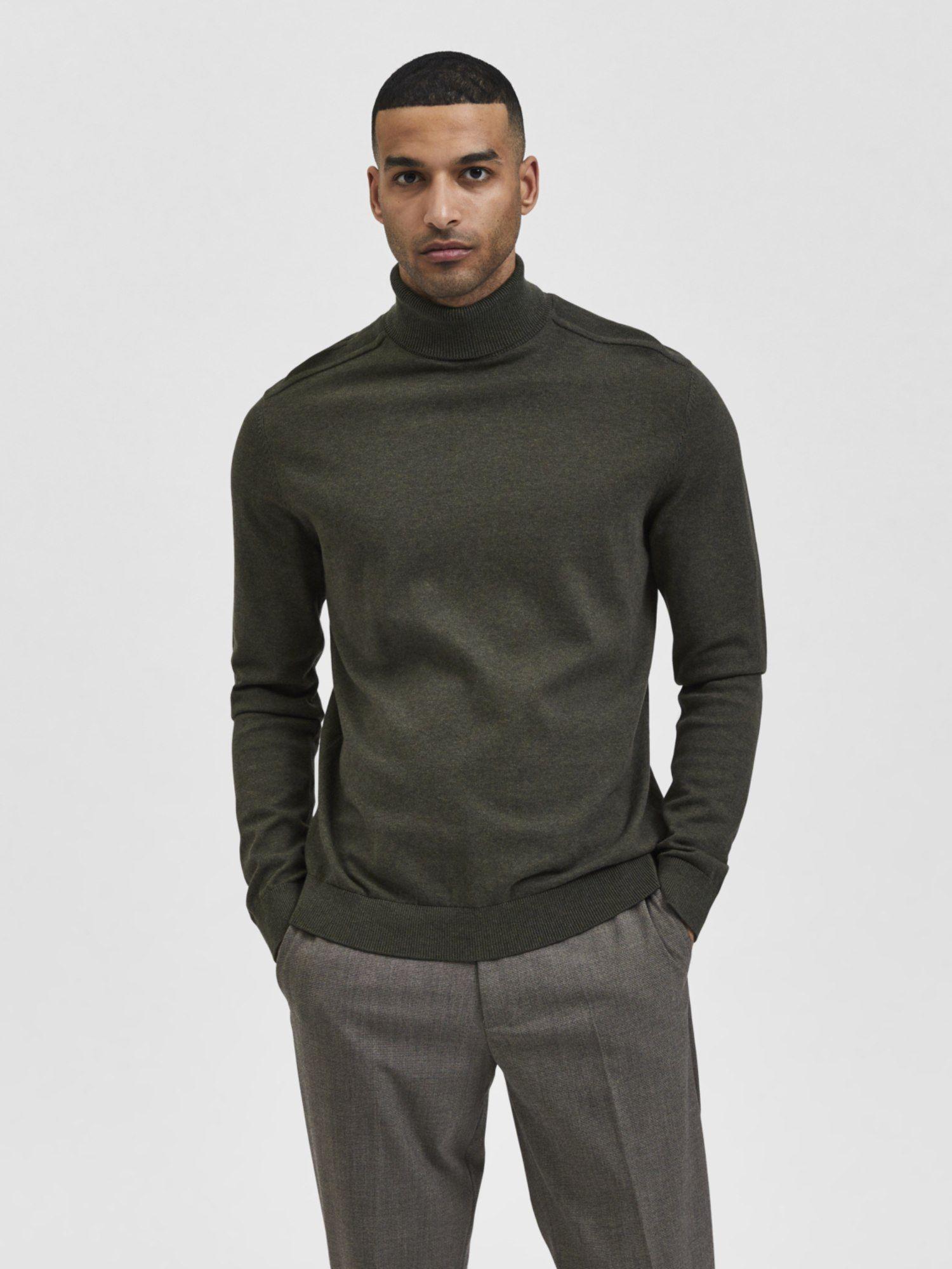 men solid casual green sweater
