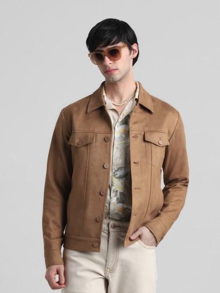 men solid casual jacket