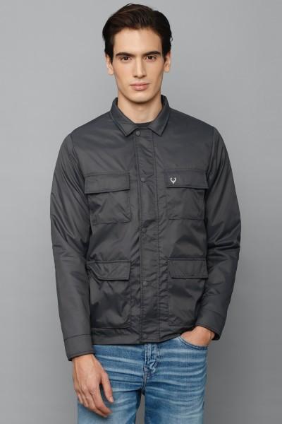 men solid casual jacket