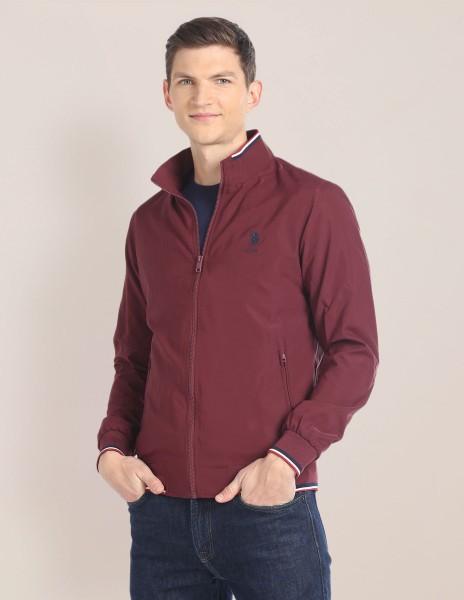 men solid casual jacket