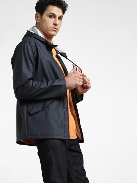 men solid casual jacket