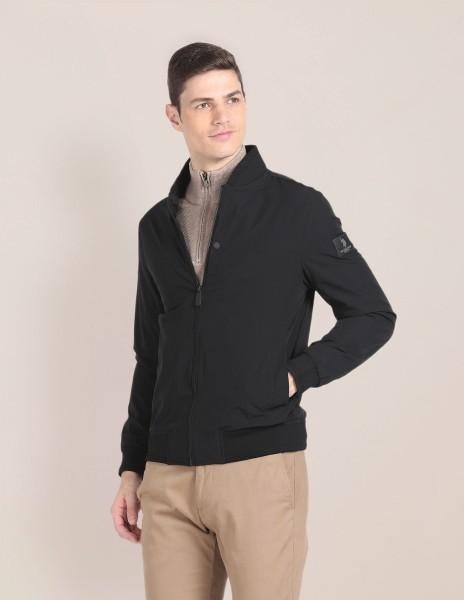 men solid casual jacket