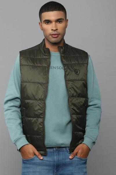 men solid casual jacket