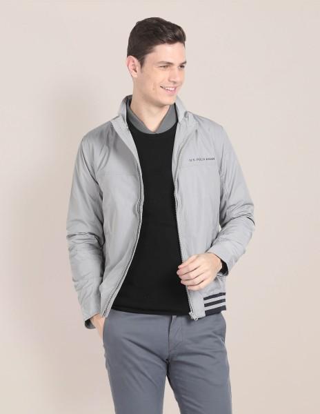 men solid casual jacket