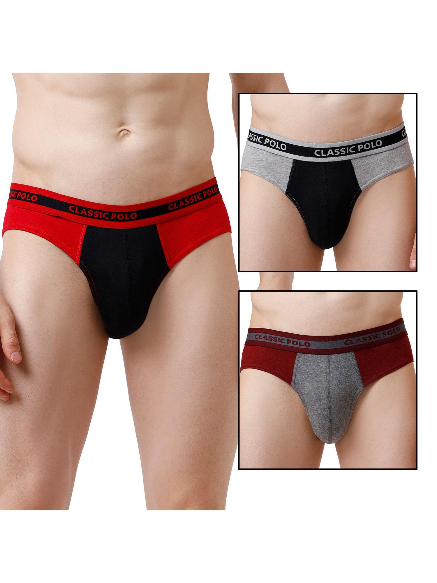 men solid cotton slim fit briefs (pack of 3)