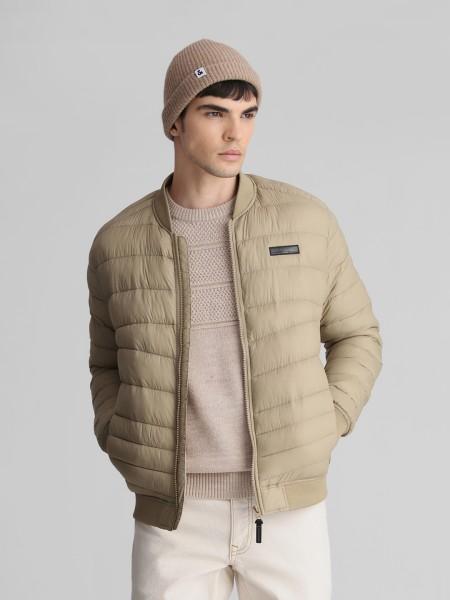 men solid puffer jacket