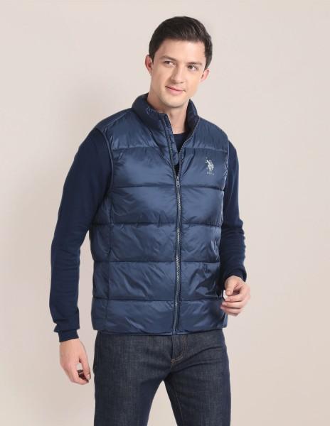 men solid puffer jacket