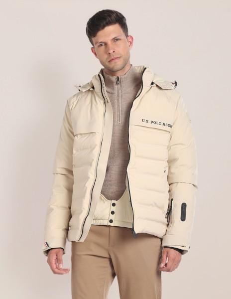 men solid puffer jacket