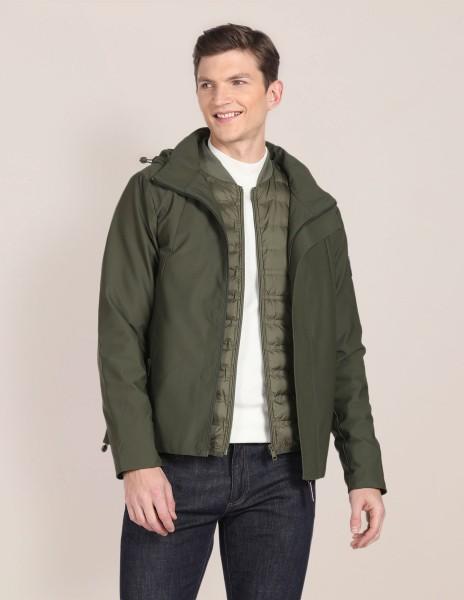 men solid puffer jacket