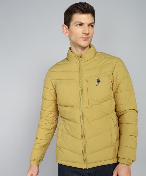 men solid puffer jacket